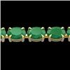 Image 1 : 29 CTW Emerald Eternity Designer Inspired Tennis Bracelet 14K Yellow Gold - REF-180X2T - 23388