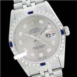 Rolex Men's Stainless Steel, QuickSet, Diam Dial & Diam/Sapphire Bezel - REF-521Y5X