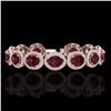 Image 1 : 27 CTW Garnet & Micro Pave VS/SI Diamond Bracelet 10K Rose Gold - REF-360K2W - 22689