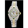 Image 2 : Rolex Ladies Two Tone 14K Gold/SS, Diam/Ruby Dial & Diam/Emerald Bezel, Sapphire Crystal - REF-444X4