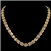 Image 1 : 31.96 CTW Morganite & Diamond Halo Necklace 10K Yellow Gold - REF-604W2F - 40414