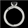 Image 2 : 1.3 CTW Certified VS Black Diamond Solitaire Ring 10K White Gold - REF-68Y2K - 35278