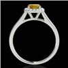 Image 2 : 1.11 CTW Certified Si/I Fancy Intense Yellow Diamond Solitaire Halo Ring 10K White Gold - REF-167Y3K