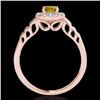 Image 2 : 1.55 CTW Certified Si/I Fancy Intense Yellow Diamond Solitaire Halo Ring 10K Rose Gold - REF-180F2N 