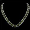 80.65 CTW Tourmaline & Diamond Halo Necklace 10K White Gold - REF-1047X6T - 41495