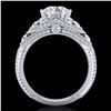 Image 1 : 2 CTW VS/SI Diamond Solitaire Art Deco Ring 18K White Gold - REF-480X2T - 37112