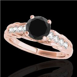 1.2 CTW Certified VS Black Diamond Solitaire Ring 10K Rose Gold - REF-58Y2K - 34938