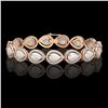 Image 1 : 17.15 CTW Opal & Diamond Halo Bracelet 10K Rose Gold - REF-321W6F - 41250