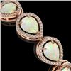 Image 4 : 17.15 CTW Opal & Diamond Halo Bracelet 10K Rose Gold - REF-321W6F - 41250