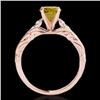 Image 2 : 1.2 CTW Certified Si/I Fancy Intense Yellow Diamond Solitaire Ring 10K Rose Gold - REF-158T2M - 3494