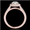 Image 2 : 2 CTW H-SI/I Certified Diamond Solitaire Halo Ring 10K Rose Gold - REF-362M2H - 33491