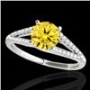 Image 1 : 1.25 CTW Certified Si/I Fancy Intense Yellow Diamond Solitaire Ring 10K White Gold - REF-200Y2K - 35