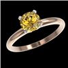 Image 2 : 1.01 CTW Certified Intense Yellow SI Diamond Solitaire Engagement Ring 10K Rose Gold - REF-180F2N - 