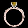Image 2 : 1.25 CTW Certified Si/I Fancy Intense Yellow Diamond Solitaire Ring 10K Rose Gold - REF-218N2Y - 352
