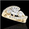 Image 1 : 2.01 CTW H-SI/I Certified Diamond Bypass Solitaire Ring 10K Yellow Gold - REF-254N5Y - 35047