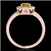Image 2 : 1.15 CTW Certified Si/I Fancy Intense Yellow Diamond Solitaire Halo Ring 10K Rose Gold - REF-152T8M 