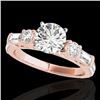 Image 1 : 2 CTW H-SI/I Certified Diamond Pave Solitaire Ring 10K Rose Gold - REF-221W8F - 35472