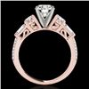 Image 2 : 2 CTW H-SI/I Certified Diamond Pave Solitaire Ring 10K Rose Gold - REF-221W8F - 35472