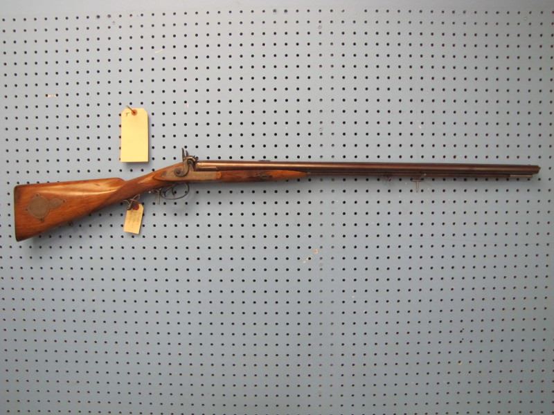 T*** R. Hughes double barrel percussion Cape gun 12 ga & 54 cal barrels