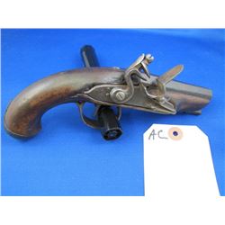 AC***  antique unknown French Napoleonic Flintlock pocket pistol Circa 1800