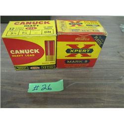 lot of 2 collector boxes 12 gauge shotgun shells part full
