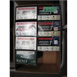 lot of 7 boxes miscellaneous 12 gauge reloaded ammunition