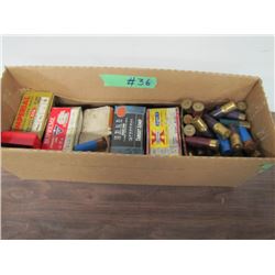 box of miscellaneous 12-gauge ammunition