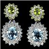 Image 1 : Natural Sky Topaz & Peridot Earring