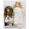 Image 1 : FLAT OF 2 VINTAGE PORCELAIN DOLLS WITH COA