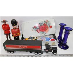 FLAT OF COLLECTABLES,RELIABLE TOYS,EATON TRUCK &