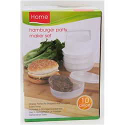 NEW 10PC HAMBURGER PATTY MAKER SET