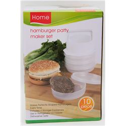 NEW 10PC HAMBURGER PATTY MAKER SET