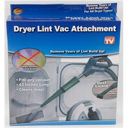 NEW DRYER LINT VAC ATTACHMENT, FITS ANY VACUUM