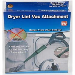 NEW DRYER LINT VAC ATTACHMENT, FITS ANY VACUUM