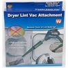 NEW DRYER LINT VAC ATTACHMENT, FITS ANY VACUUM