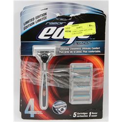 LOT OF 4 EDGE RAZOR KITS WITH EXTRA CARTRIDGES