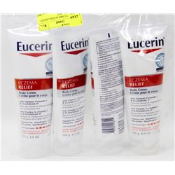 LOT OF 4 EUCERIN ECZEMA RELIEF BODY CRÈME - 8OZ