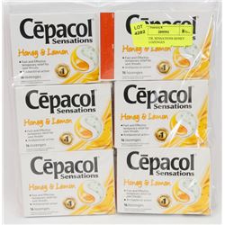 6 CEPACOL SENSATIONS HONEY LEMON LOZENGES