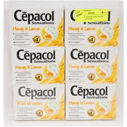 6 CEPACOL SENSATIONS HONEY LEMON LOZENGES