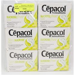 6 CEPACOL SENSATIONS LEMON SUGAR FREE  LOZENGES