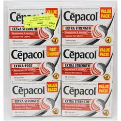 6 CEPACOL EXTRA STRENGTH VALUE PACKS LOZENGES