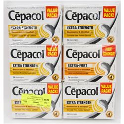 6 CEPACOL EXTRA STRENGTH VALUE PACKS LOZENGES