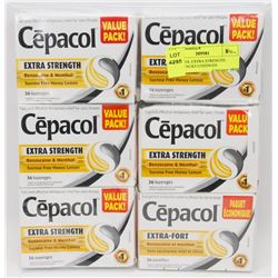 6 CEPACOL EXTRA STRENGTH VALUE PACKS LOZENGES