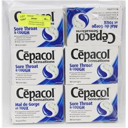 6 CEPACOL SENSATIONS SORE THROAT & COUGH  LOZENGES