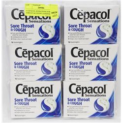 6 CEPACOL SENSATIONS SORE THROAT & COUGH  LOZENGES