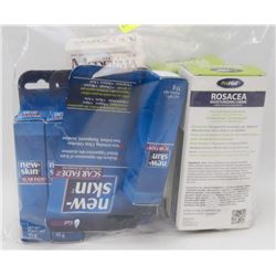 BAG OF ASSORTED SKIN CARE CREAMS AND MORE