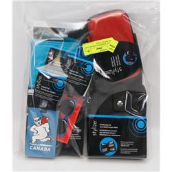 BAG OF ASSORTED LUGGAGE TAGS AND TRAVEL CASES