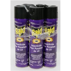 4 CANS OF RAID BED BUG KILLER