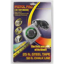 NEW PISTOL PAC 3-IN-1 TAPE MEASURE