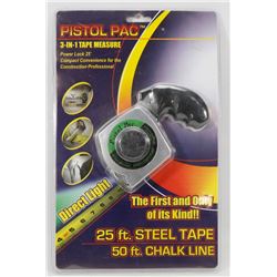 NEW PISTOL PAC 3-IN-1 TAPE MEASURE